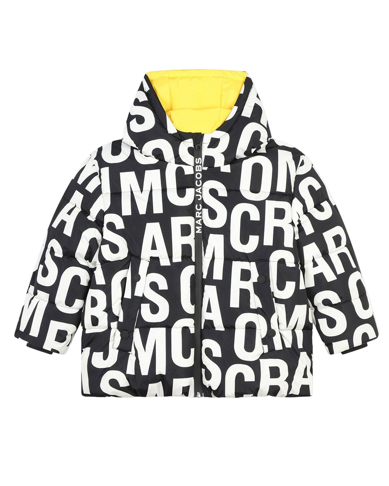 Monogram print hooded jacket - Black