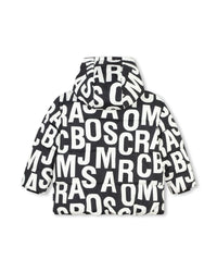 Monogram print hooded jacket - Black