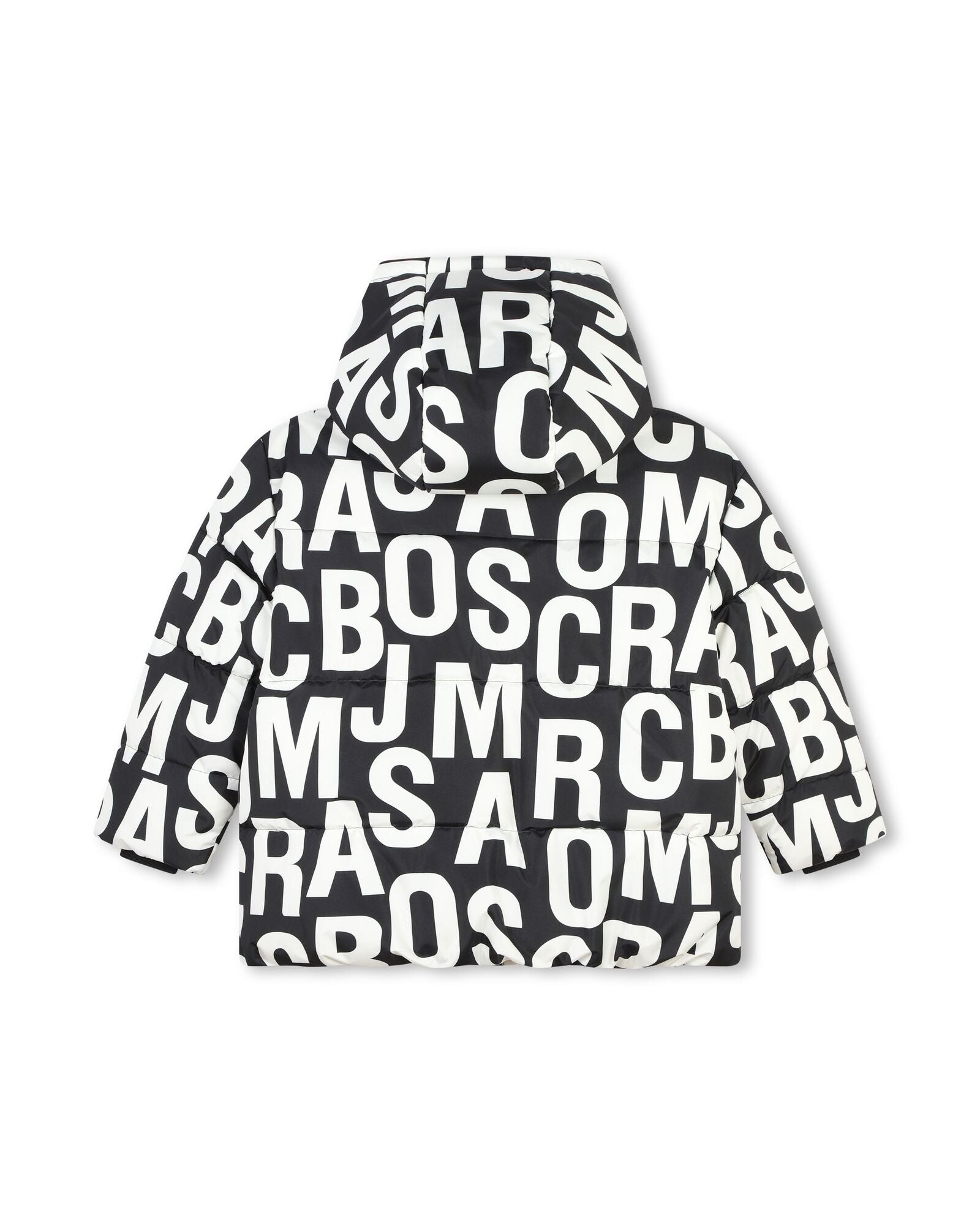 Monogram print hooded jacket - Black