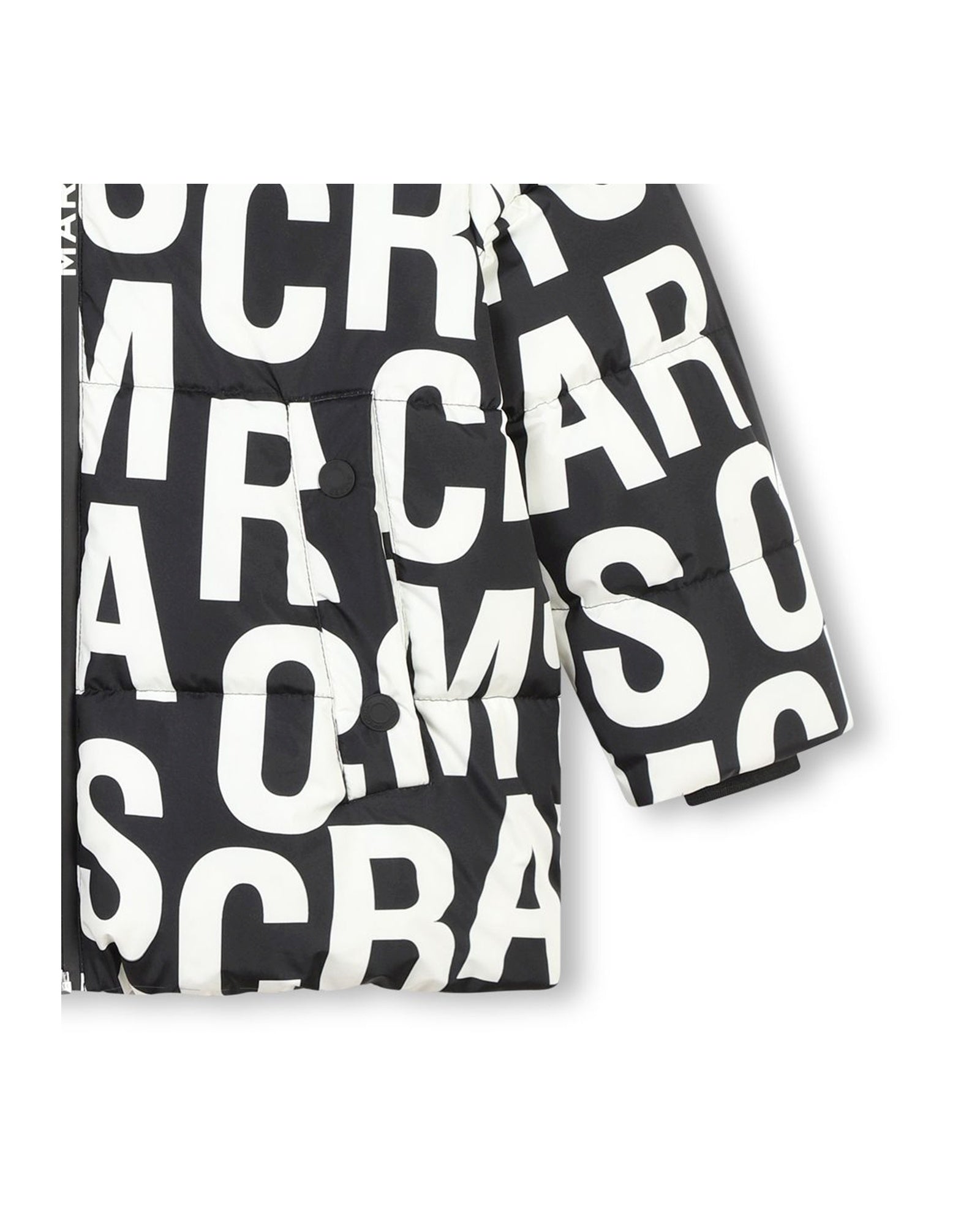 Monogram print hooded jacket - Black