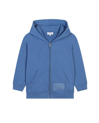 Cardigan à capuche imprimé monogramme en coton - Washblue