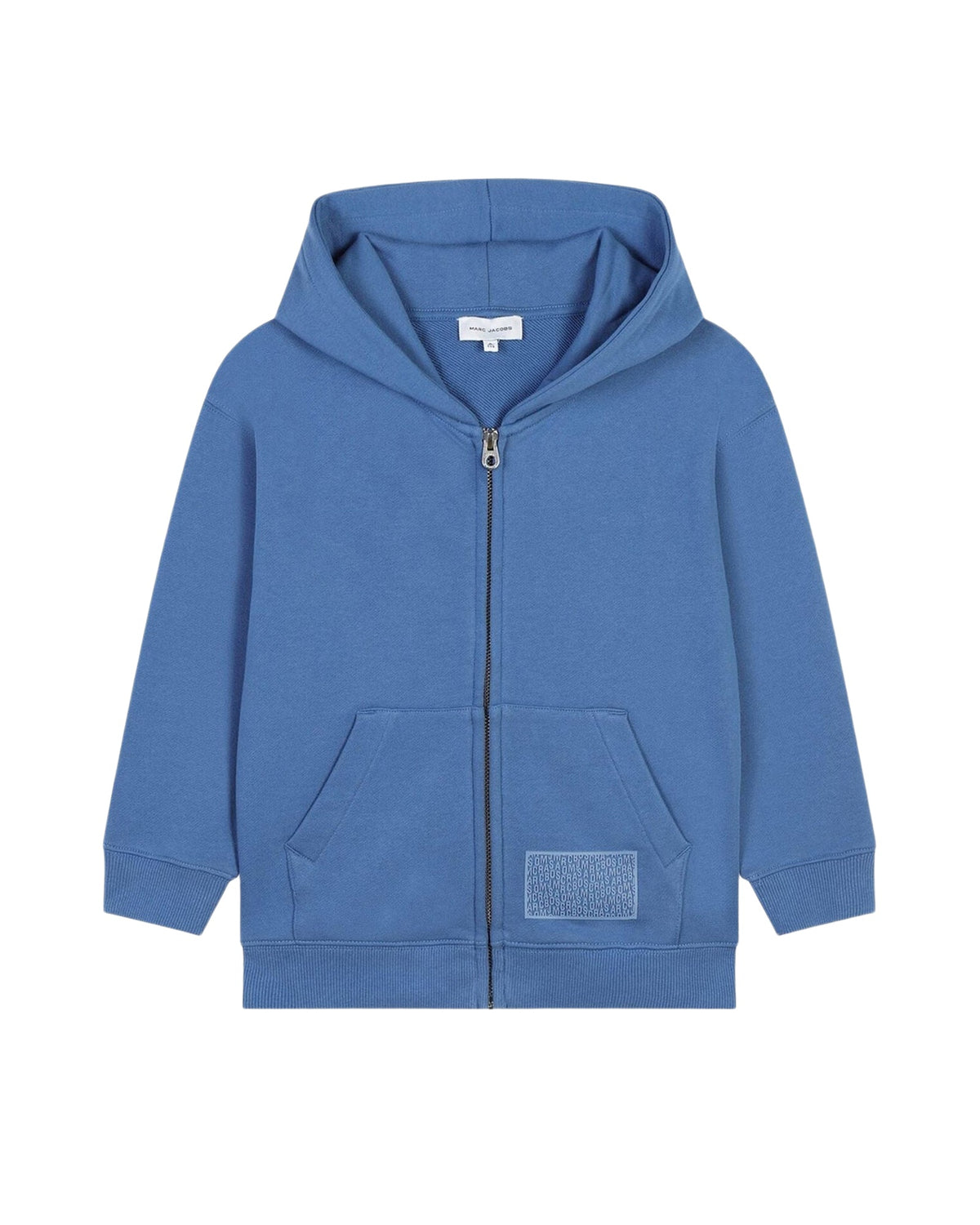 Cardigan à capuche imprimé monogramme en coton - Washblue