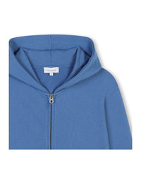Cardigan à capuche imprimé monogramme en coton - Washblue