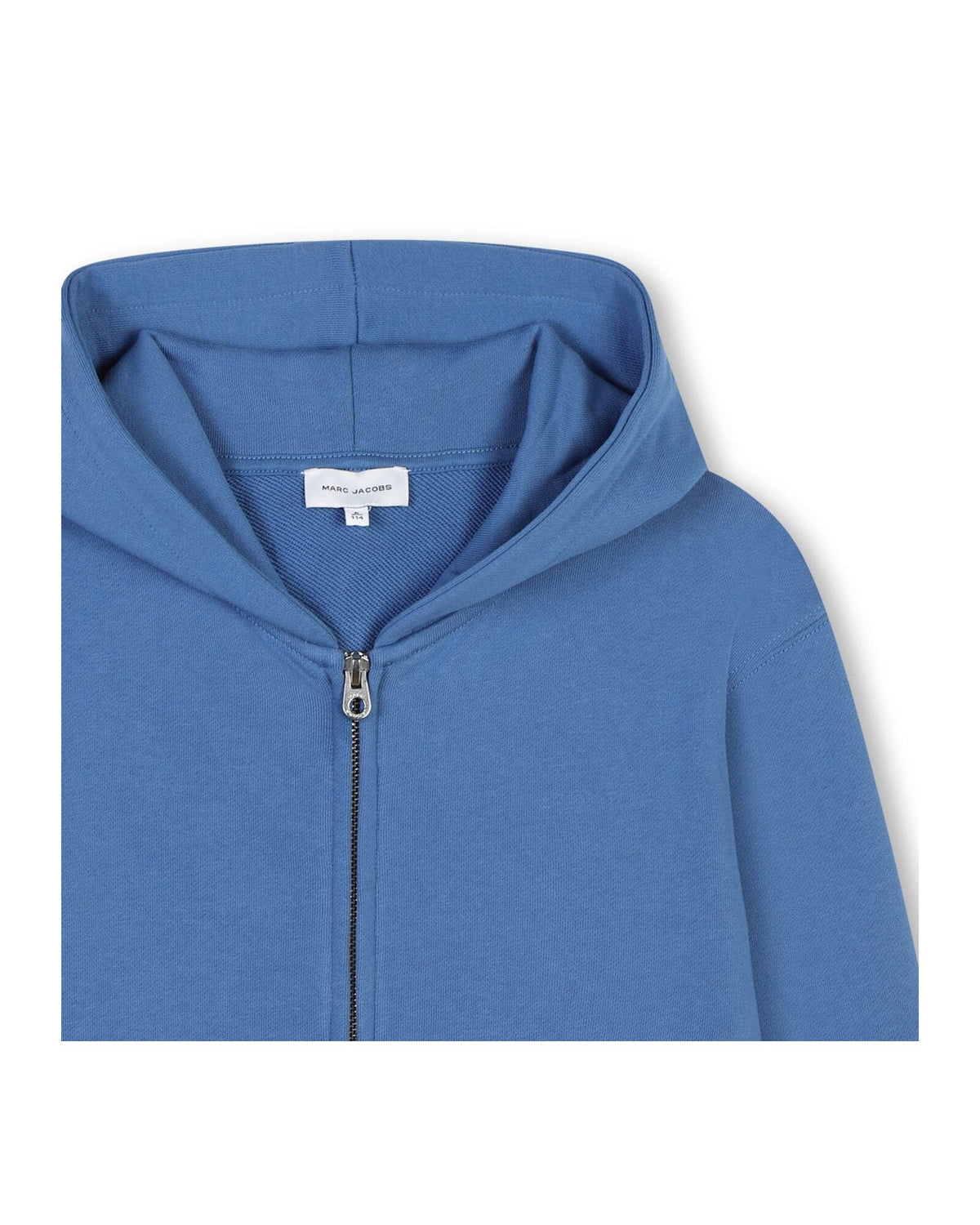 Cardigan à capuche imprimé monogramme en coton - Washblue