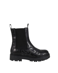 Bottines à imprimé monogramme en cuir - Black
