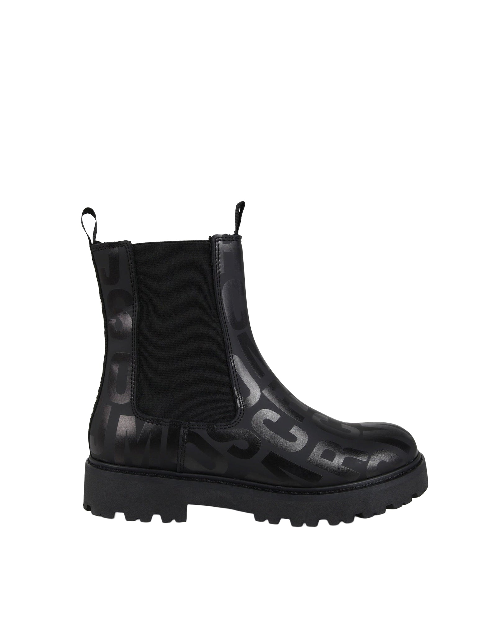 Bottines à imprimé monogramme en cuir - Black