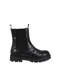 Bottines à imprimé monogramme en cuir - Black