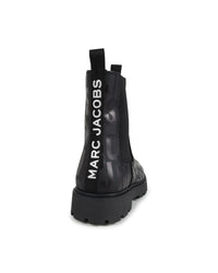 Bottines à imprimé monogramme en cuir - Black