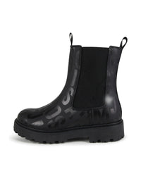 Bottines à imprimé monogramme en cuir - Black