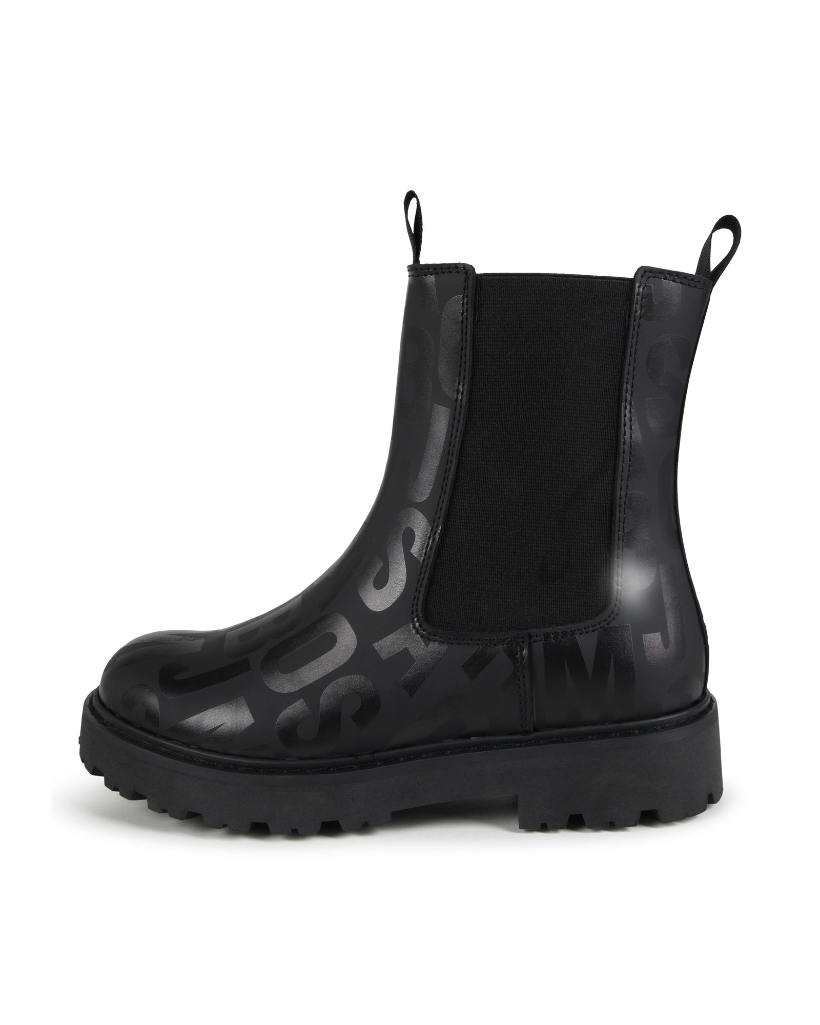 Bottines à imprimé monogramme en cuir - Black