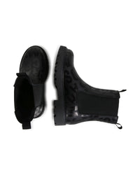 Bottines à imprimé monogramme en cuir - Black