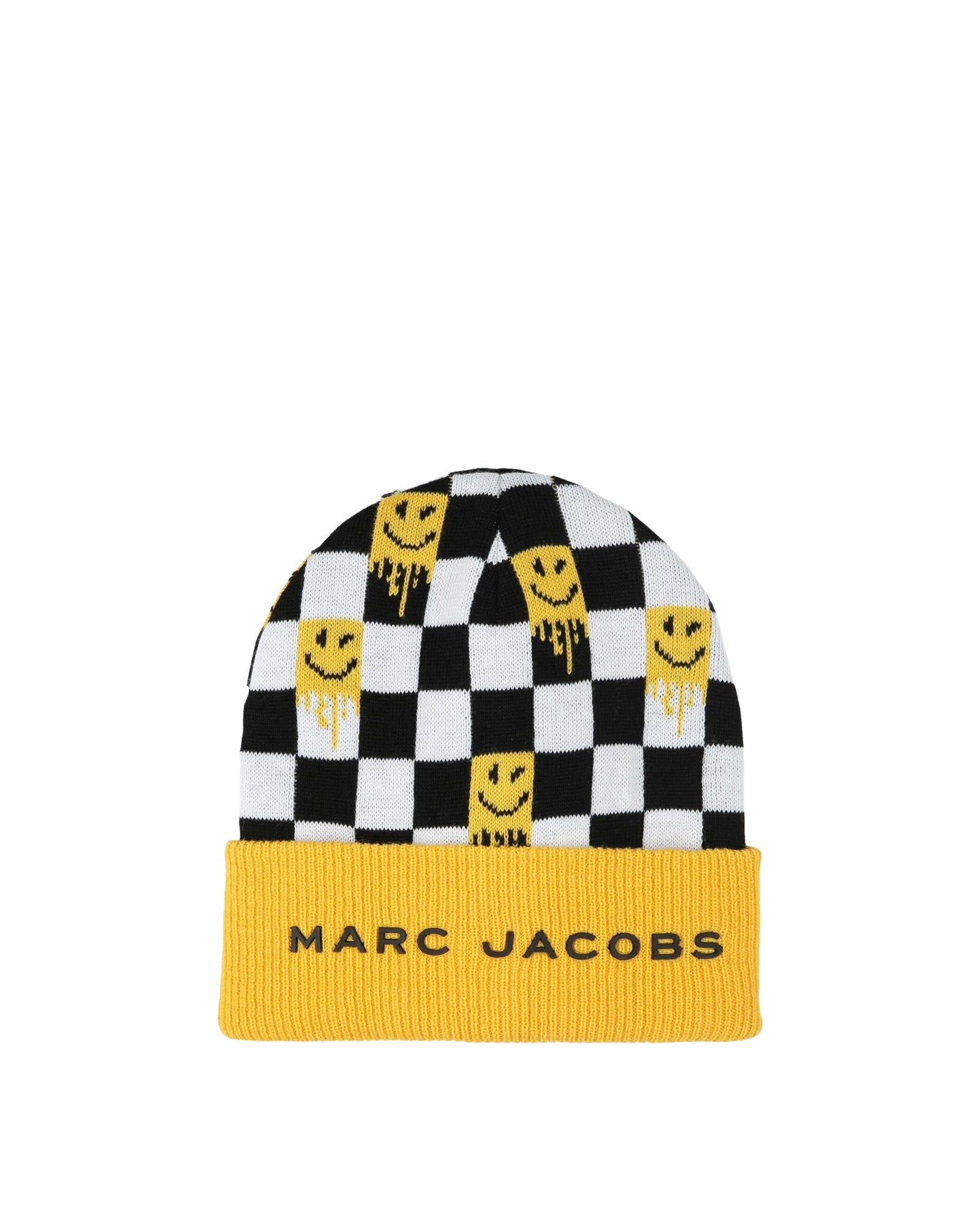 Bonnet jacquard Damier Smiley - Jaune Safran