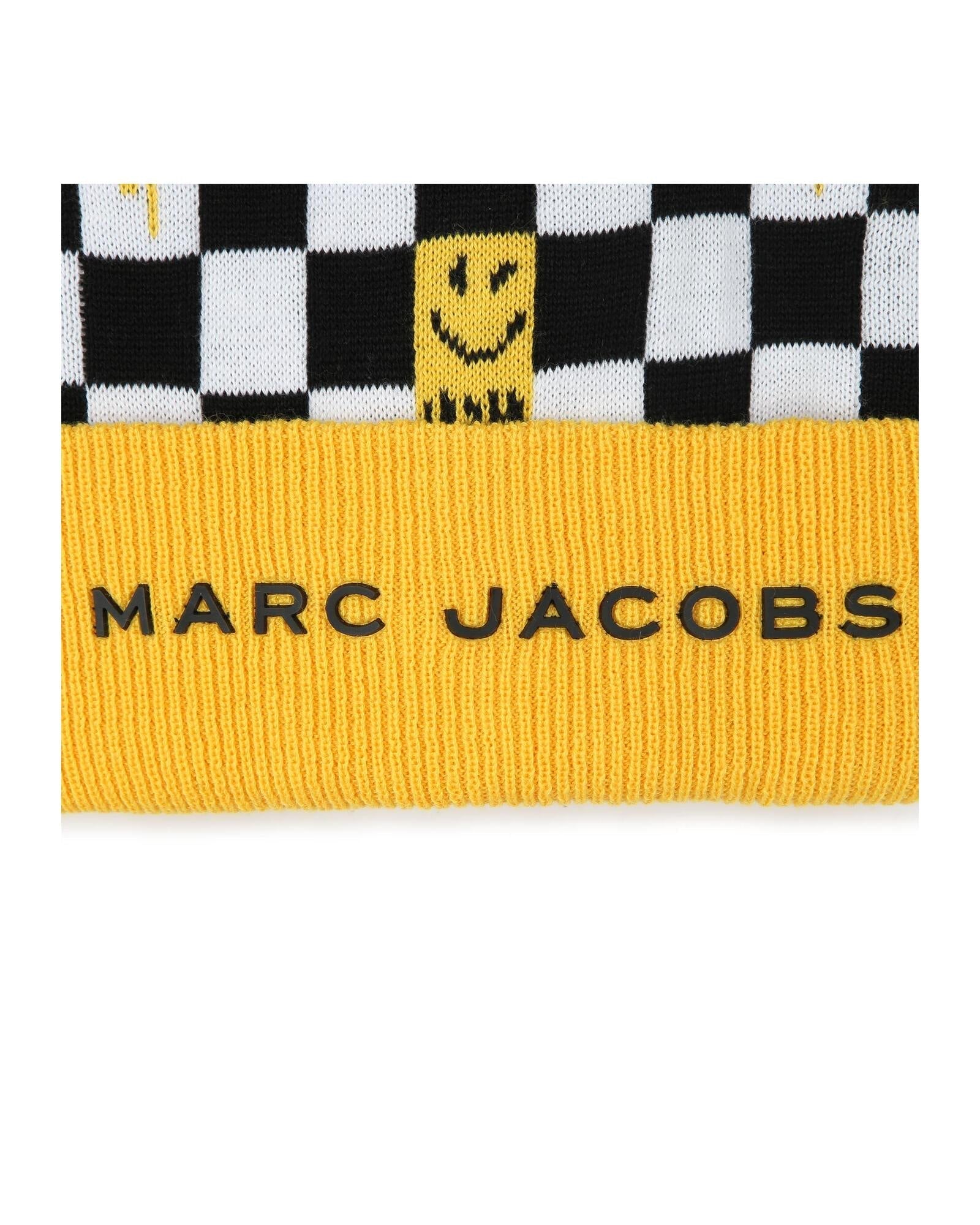 Bonnet jacquard Damier Smiley - Jaune Safran