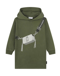 Robe à capuche illustration Snapshot en coton - Winter Moss