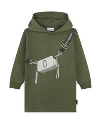 Robe à capuche illustration Snapshot en coton - Winter Moss