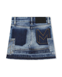 Jupe en denim effet usé - Denim Blue
