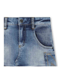 Jupe en denim effet usé - Denim Blue