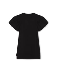 Cotton balloon sleeve dress - Black