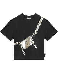 T-shirt à manches courtes à illustrations en coton - Black