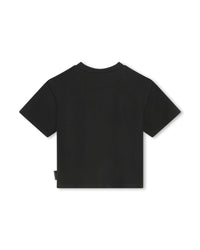 T-shirt à manches courtes à illustrations en coton - Black