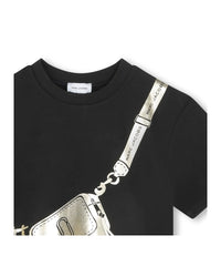 T-shirt à manches courtes à illustrations en coton - Black
