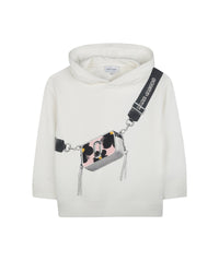 Sweatshirt avec logo en coton - Ivoire Past