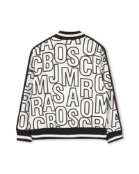 Cotton monogram cardigan - Black