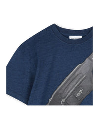 T-shirt with cotton illustration - Denim Blue