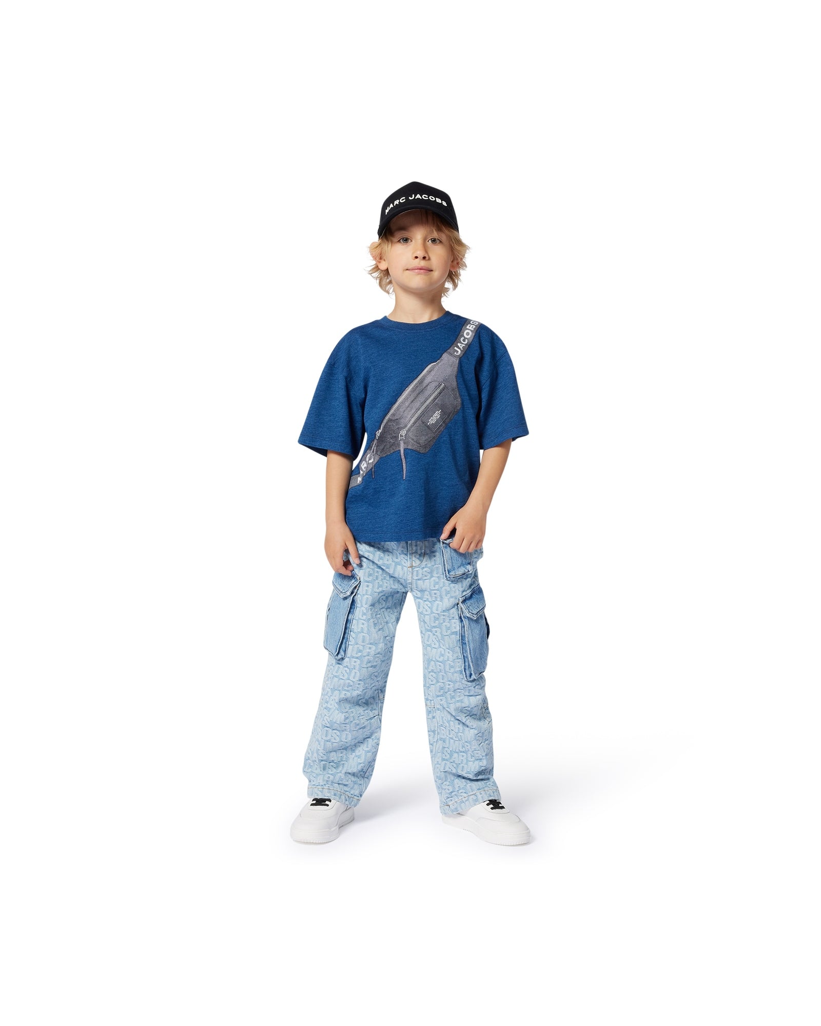 T-shirt with cotton illustration - Denim Blue