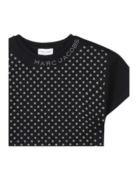 T-shirt à strass Marguerites en coton - Black