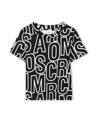 T-shirt court avec monogramme imprimé - Black