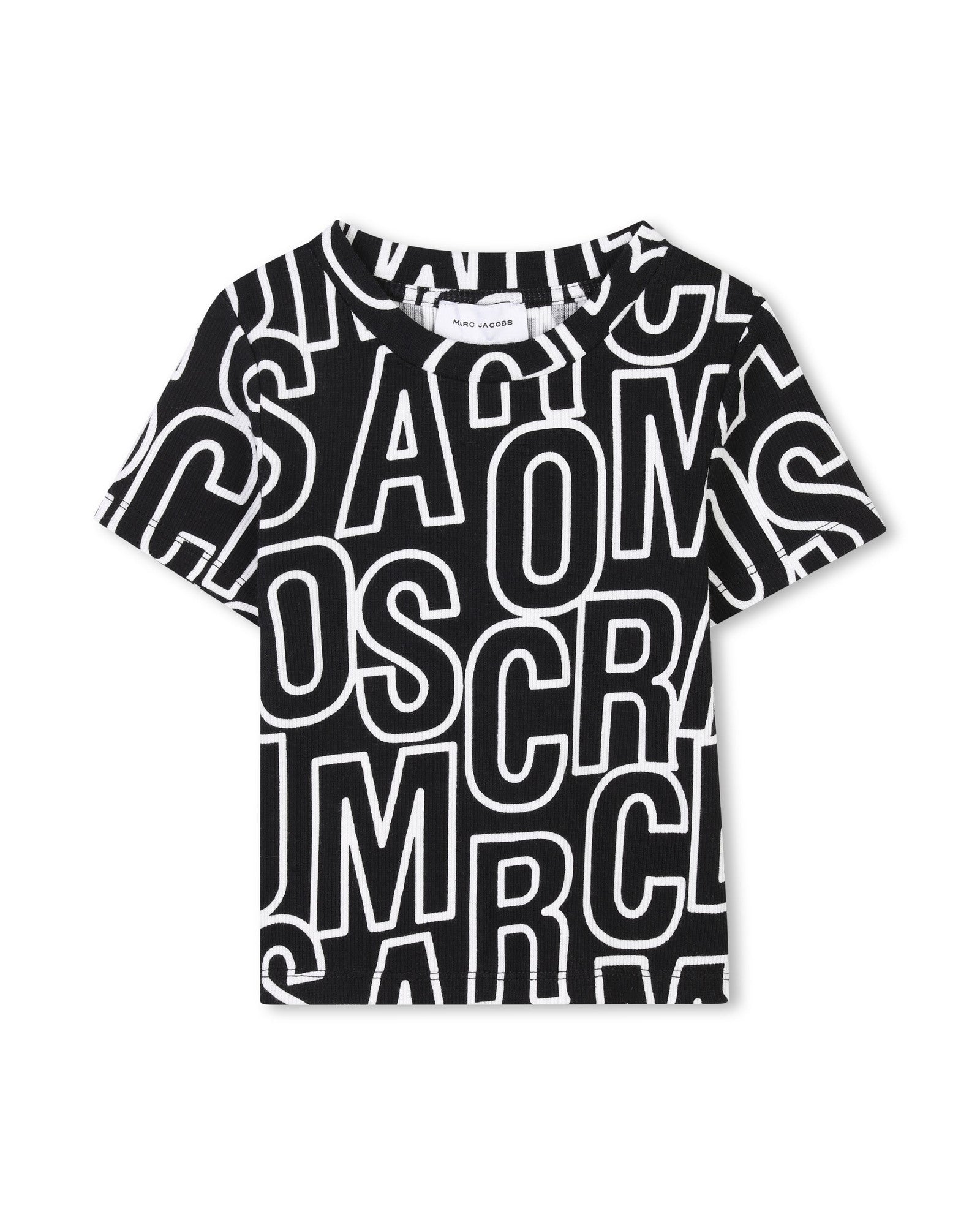 T-shirt court avec monogramme imprimé - Black