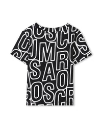 T-shirt court avec monogramme imprimé - Black
