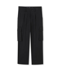 Pantalon multipoches en toile légère - Black