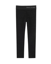 Belted cotton legging - Black