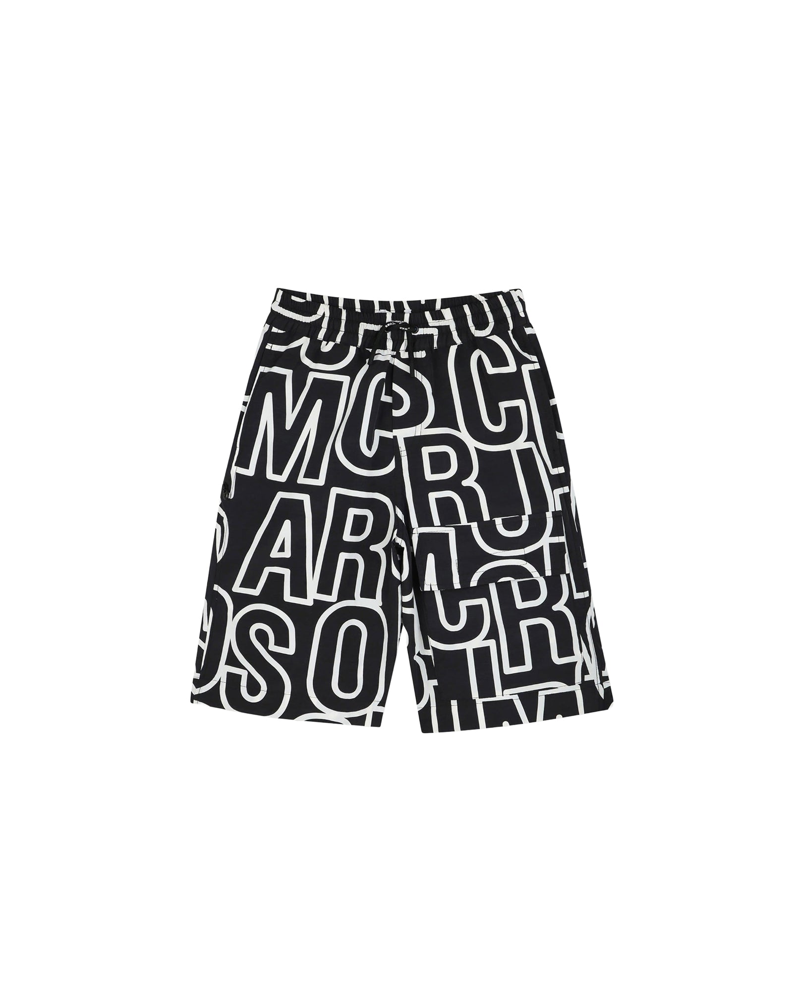 Bermuda long en toile avec imprimé allover - Black