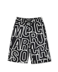 Bermuda long en toile avec imprimé allover - Black