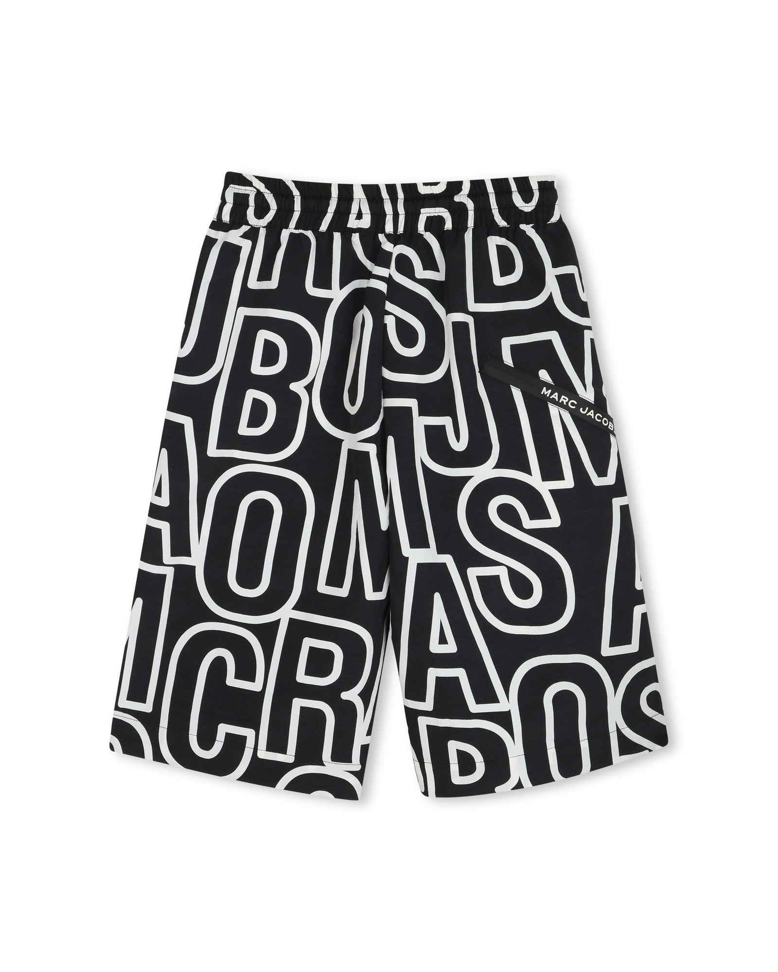 Bermuda long en toile avec imprimé allover - Black