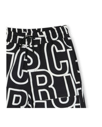 Bermuda long en toile avec imprimé allover - Black