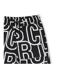 Bermuda long en toile avec imprimé allover - Black