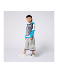 Bermuda long en denim - Black