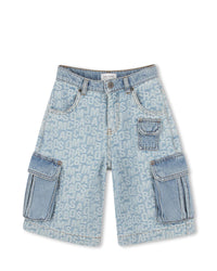 Bermuda long en denim - Denim Blue