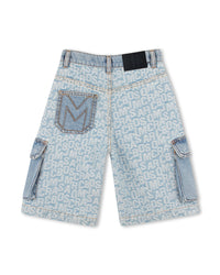 Bermuda long en denim - Denim Blue