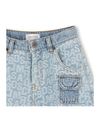 Bermuda long en denim - Denim Blue