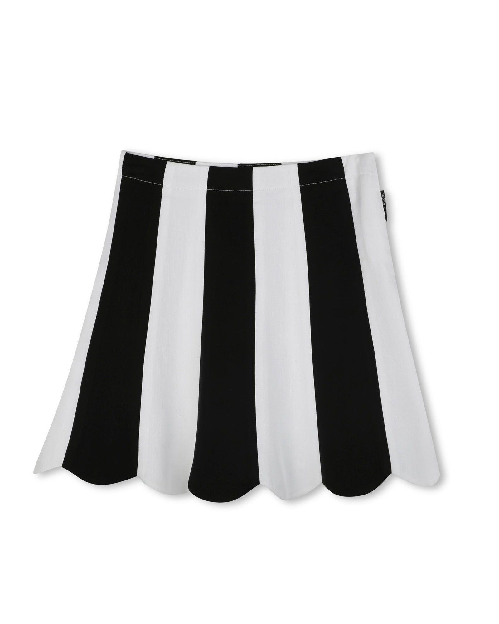 Jupe à rayures en sergé - Black