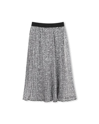 Jupe plissée avec monogramme imprimé - Black