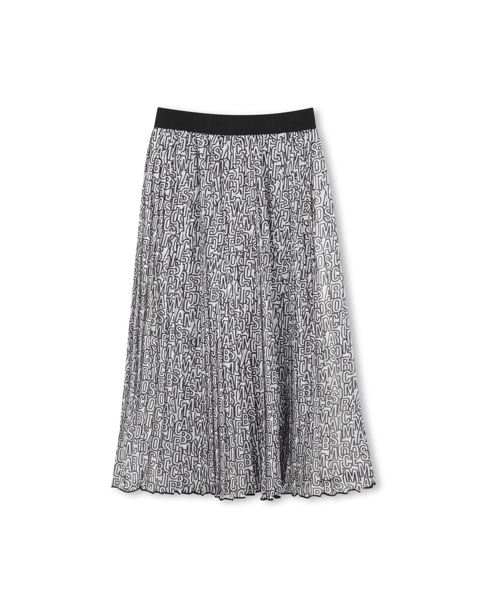 Jupe plissée avec monogramme imprimé - Black