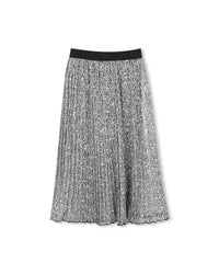 Jupe plissée avec monogramme à imprimé - Black