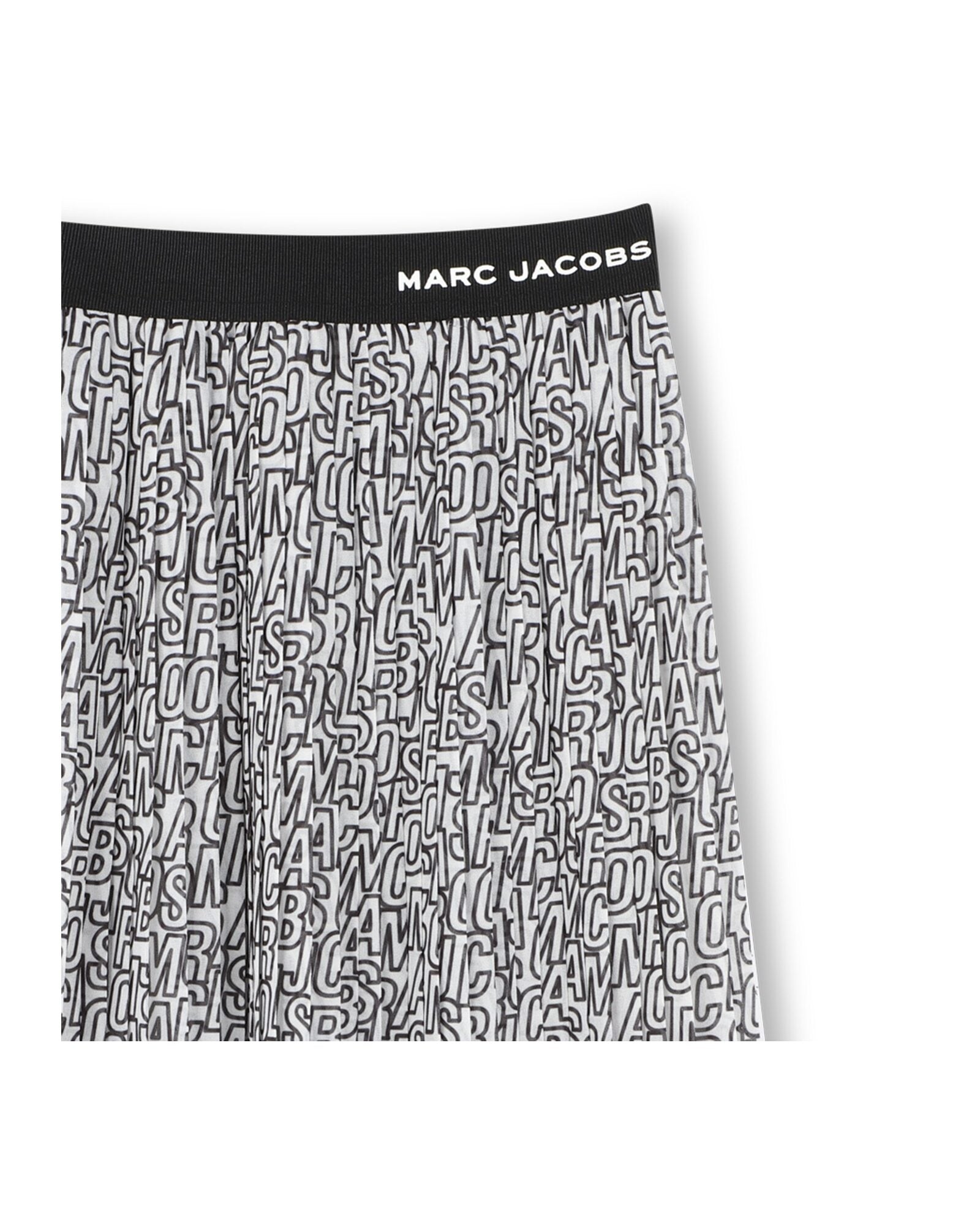 Jupe plissée avec monogramme imprimé - Black