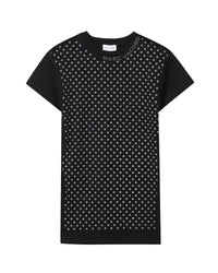 Robe à strass Marguerites en coton - Black
